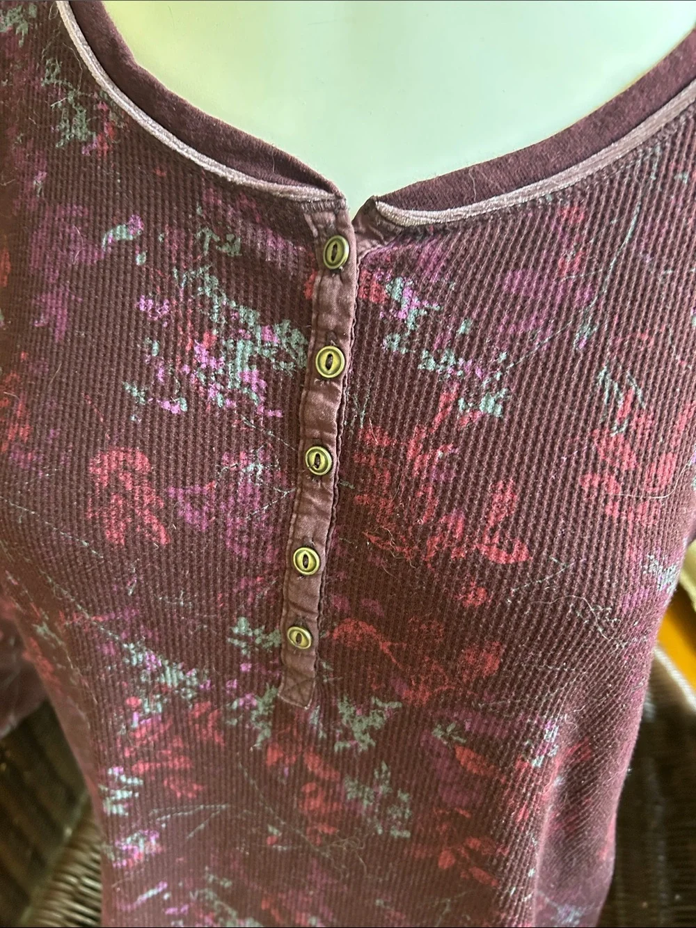 Eddie Bauer Henley style cotton top NWOT